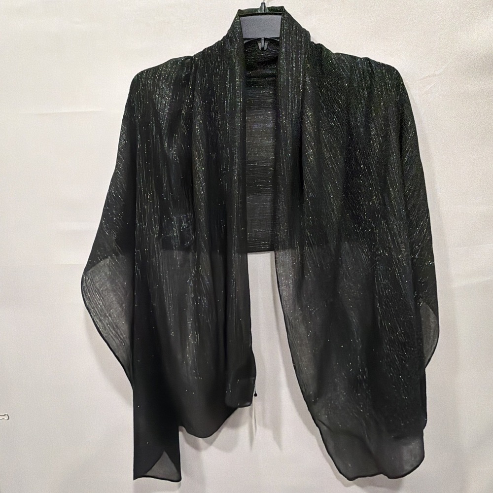Cèzanne Woman's One Size‎ NWT Black Crinkled Sheer Scarf Shawl Wrap
